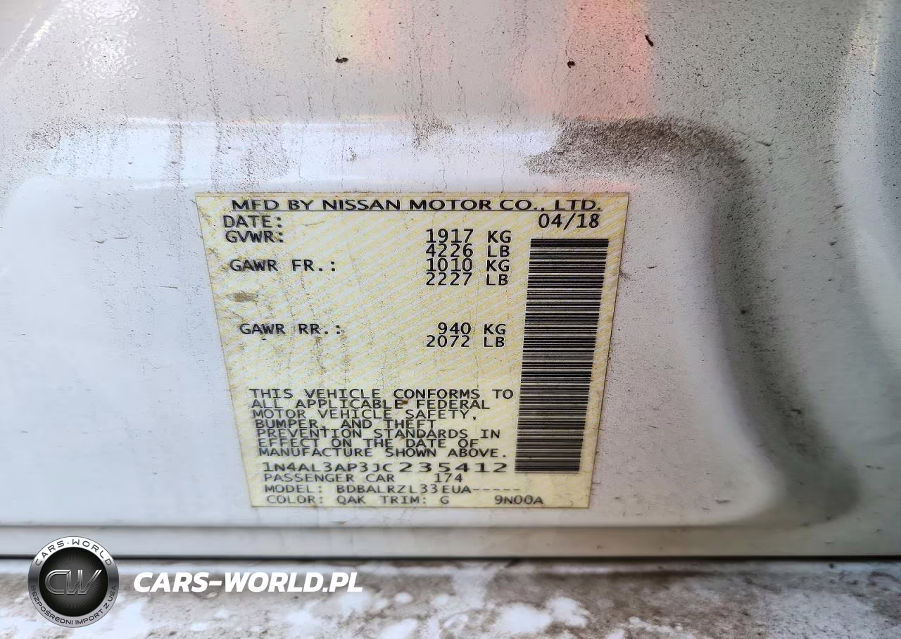 2018 Nissan Altima 2.5 Sl VIN:1N4AL3AP3JC235412 - 13