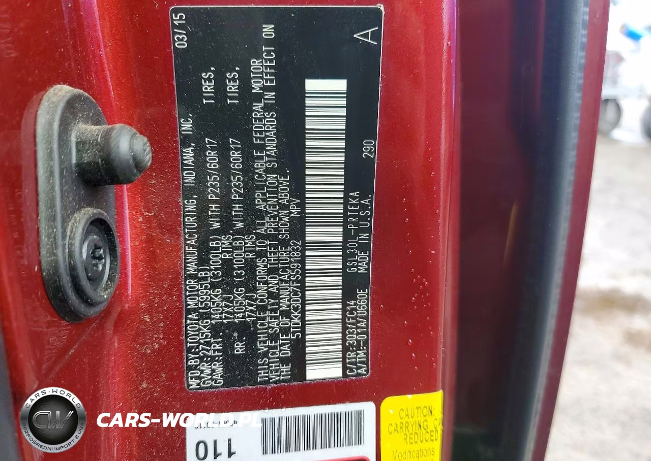 2015 Toyota Sienna Le VIN:5TDKK3DC7FS591832 - 13