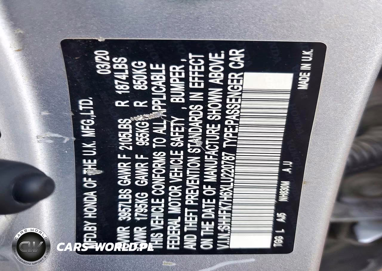 2020 Honda Civic Ex VIN:SHHFK7H6XLU220787 - 12