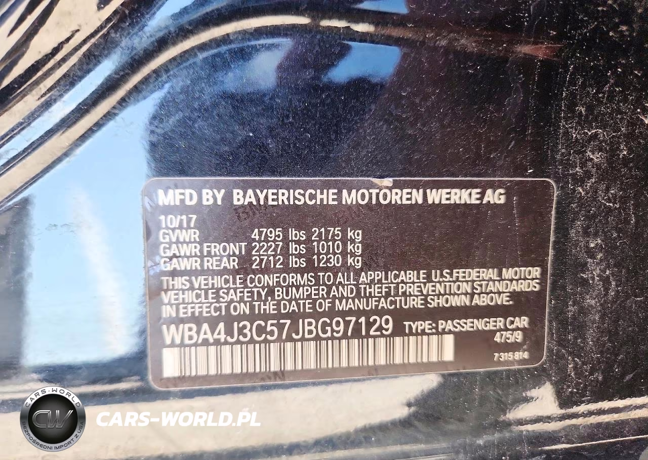 2018 BMW 430Xi Gran Coupe VIN:WBA4J3C57JBG97129 - 12
