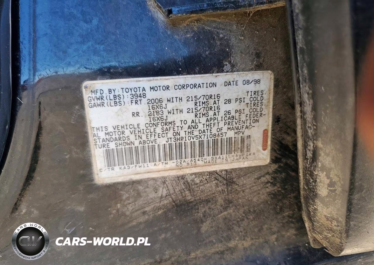 1999 Toyota Rav4 Base VIN:JT3HP10V5X7108457 - 13