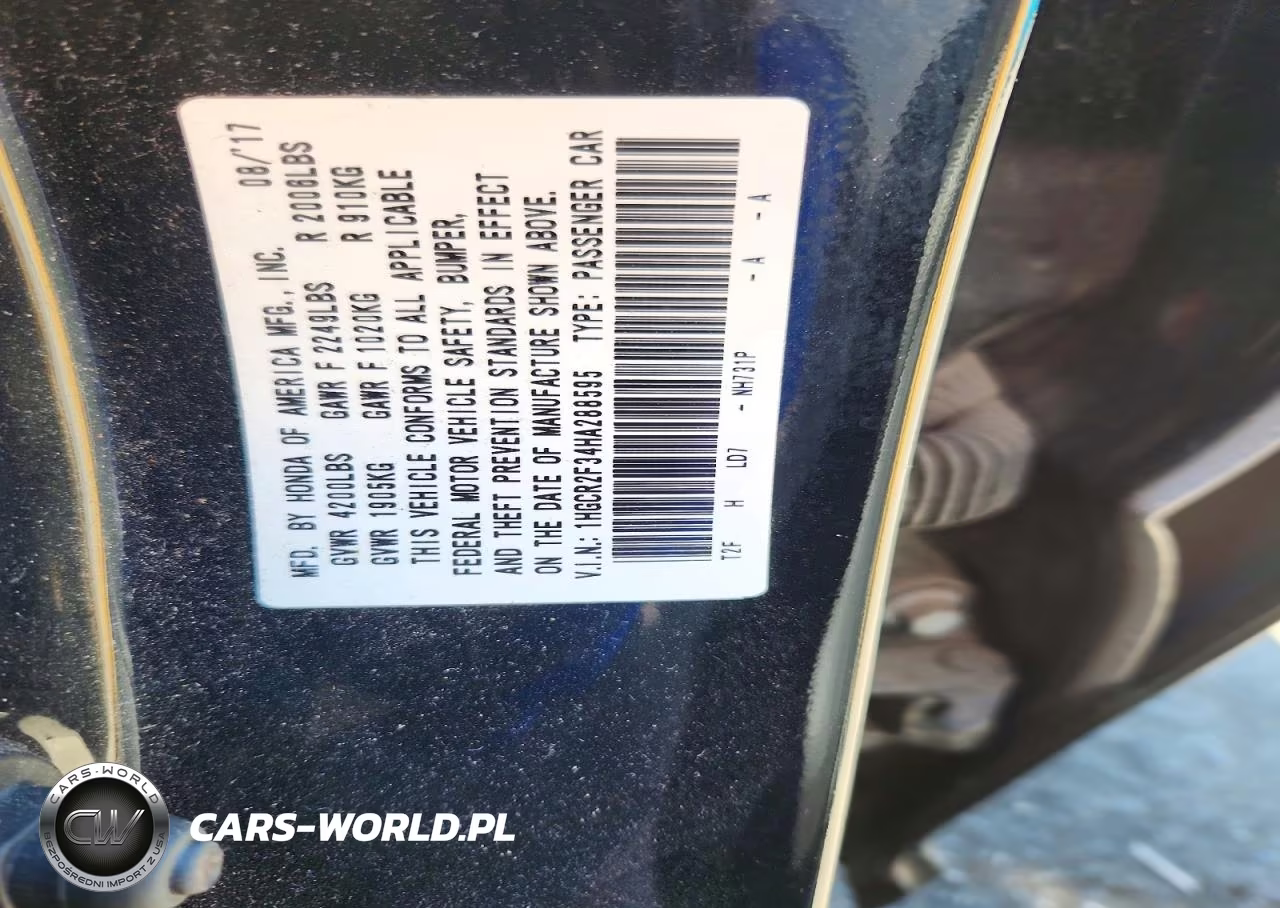 2017 Honda Accord Lx VIN:1HGCR2F34HA288595 - 12