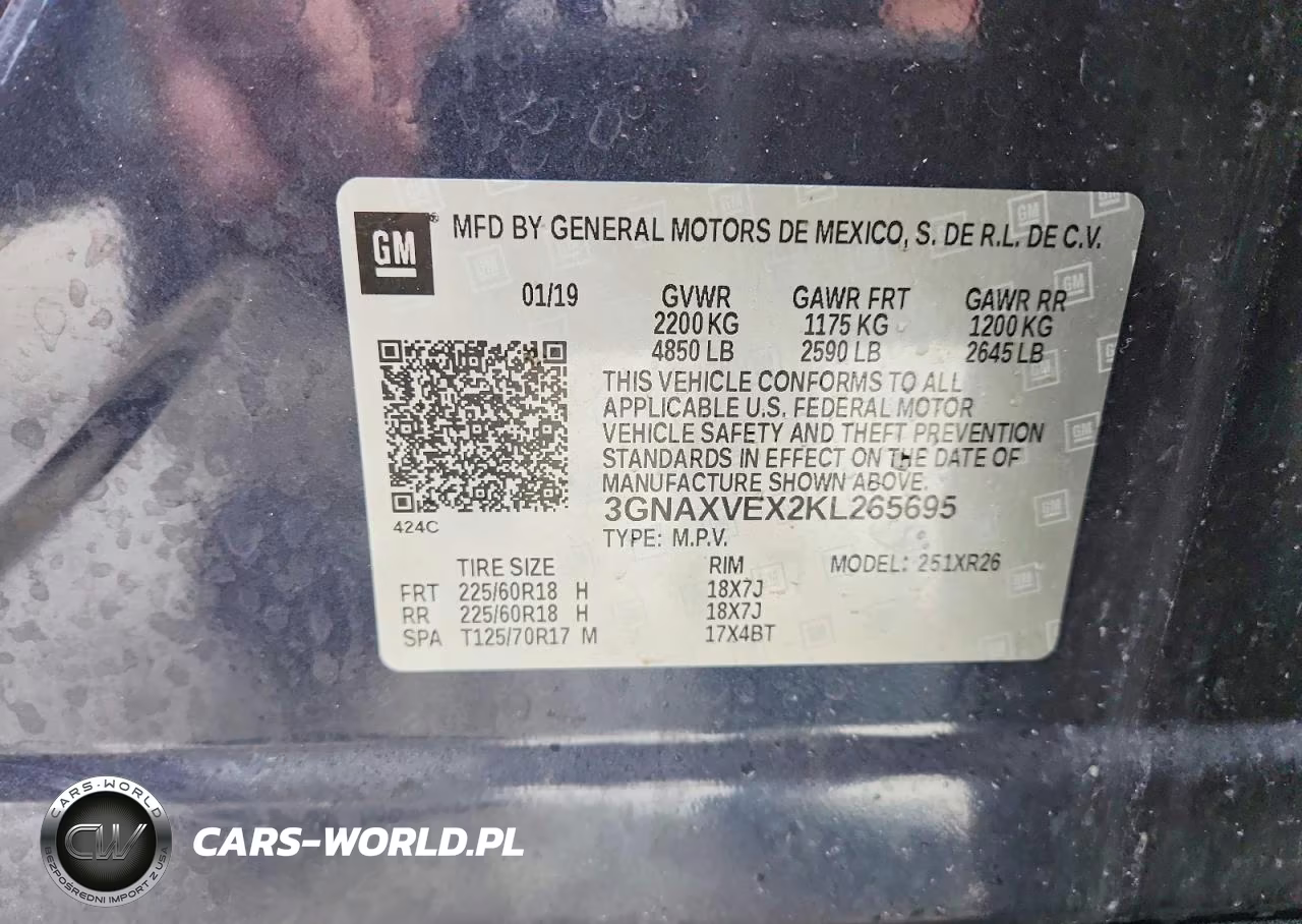 2019 Chevrolet Equinox Lt VIN:3GNAXVEX2KL265695 - 13