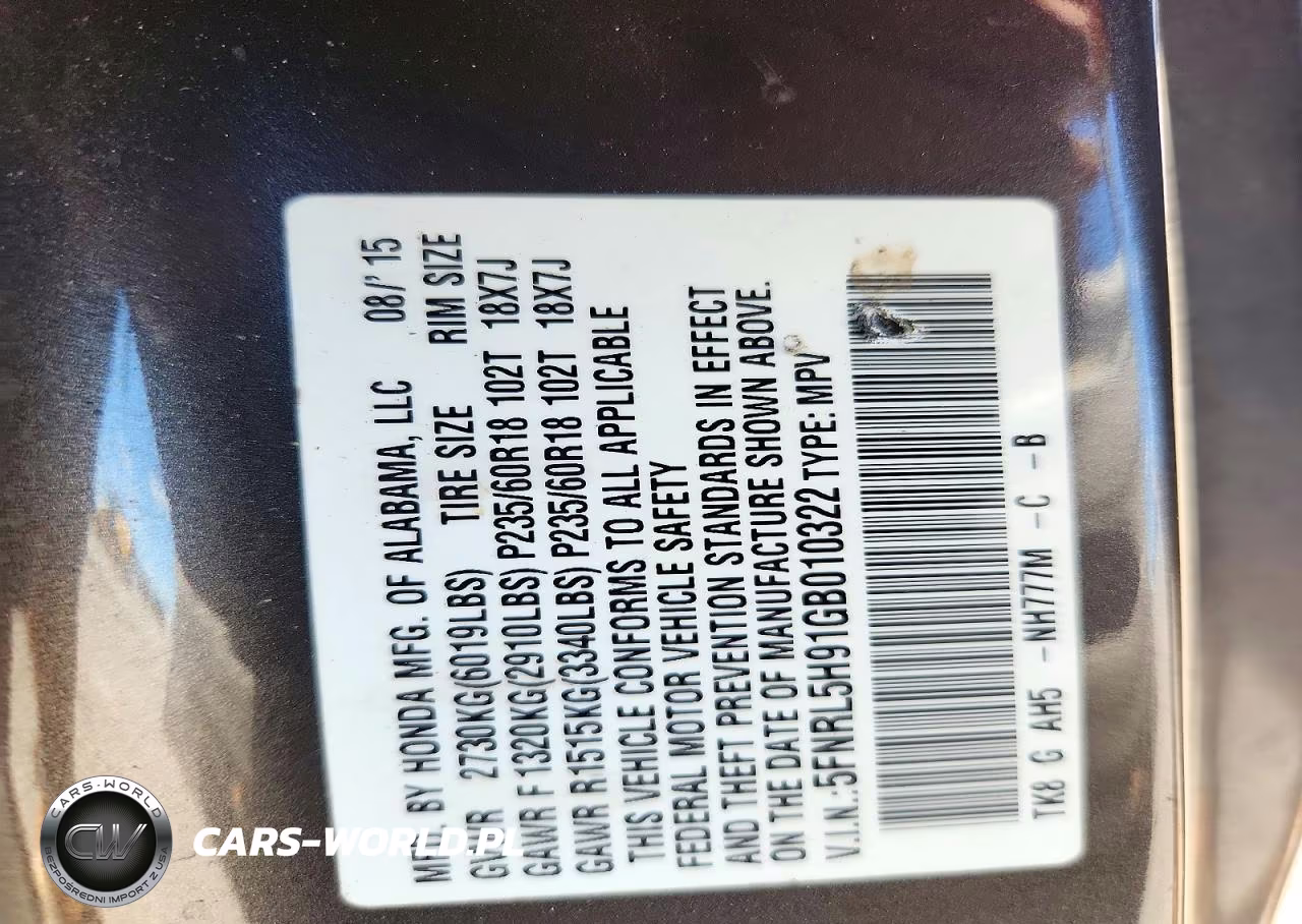 2016 Honda Odyssey Touring VIN:5FNRL5H91GB010322 - 14