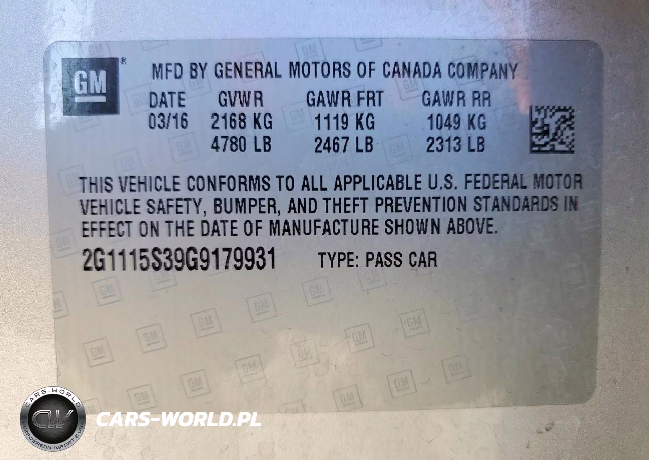 2016 Chevrolet Impala Lt VIN:2G1115S39G9179931 - 13