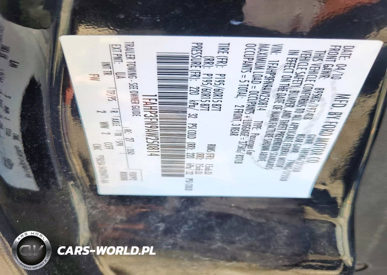 2010 Ford Focus Se VIN:1FAHP3FN9AW250814 - 12