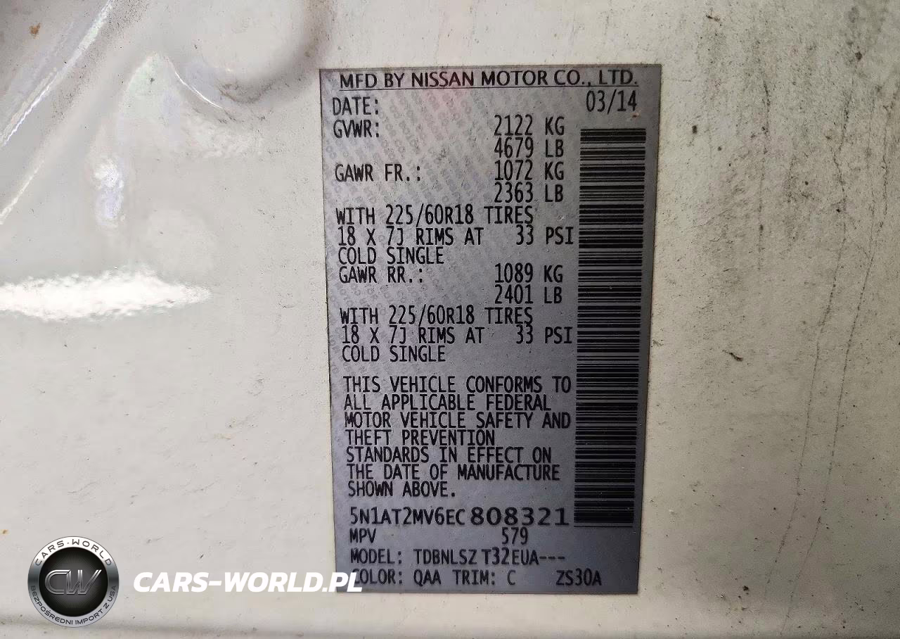 2014 Nissan Rogue Sl VIN:5N1AT2MV6EC808321 - 13