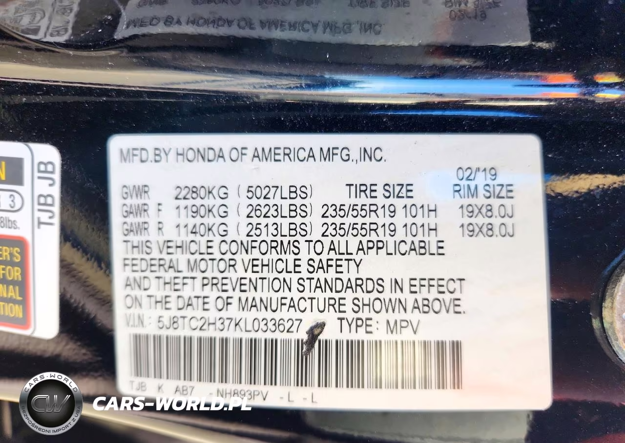 2019 Acura Rdx VIN:5J8TC2H37KL033627 - 13