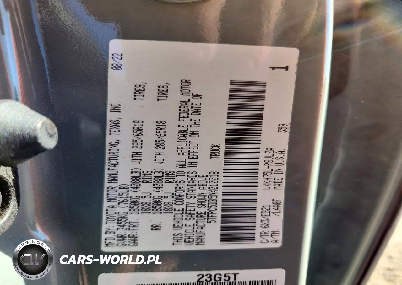 2022 Toyota Tundra Trd Pro Hv VIN:5TFPC5DB5NX010018 - 12