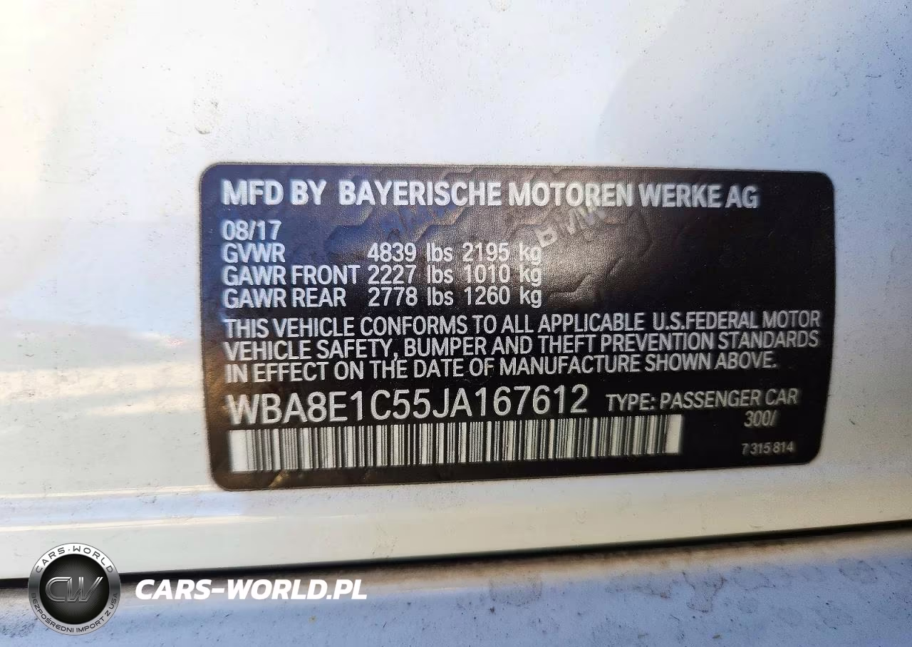 2018 BMW 330E VIN:WBA8E1C55JA167612 - 12