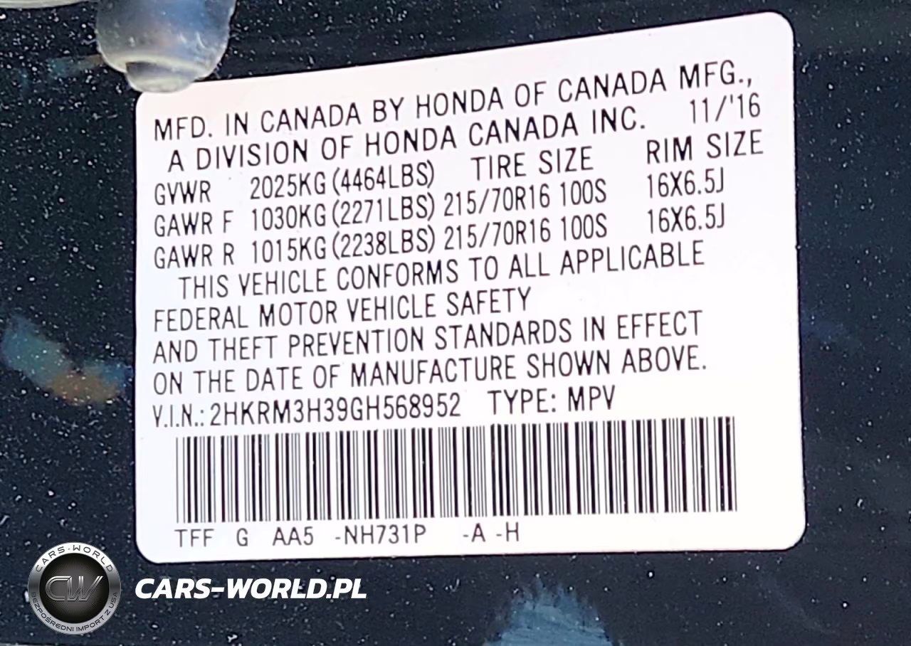 2016 Honda Cr-V Lx VIN:2HKRM3H39GH568952 - 13