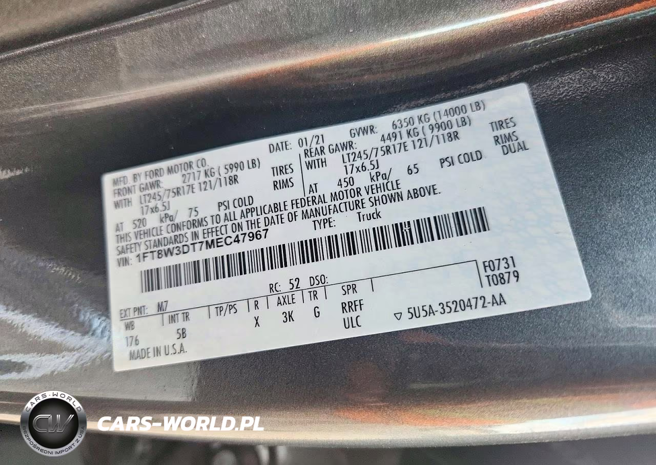 2021 Ford F350 Super Duty VIN:1FT8W3DT7MEC47967 - 13