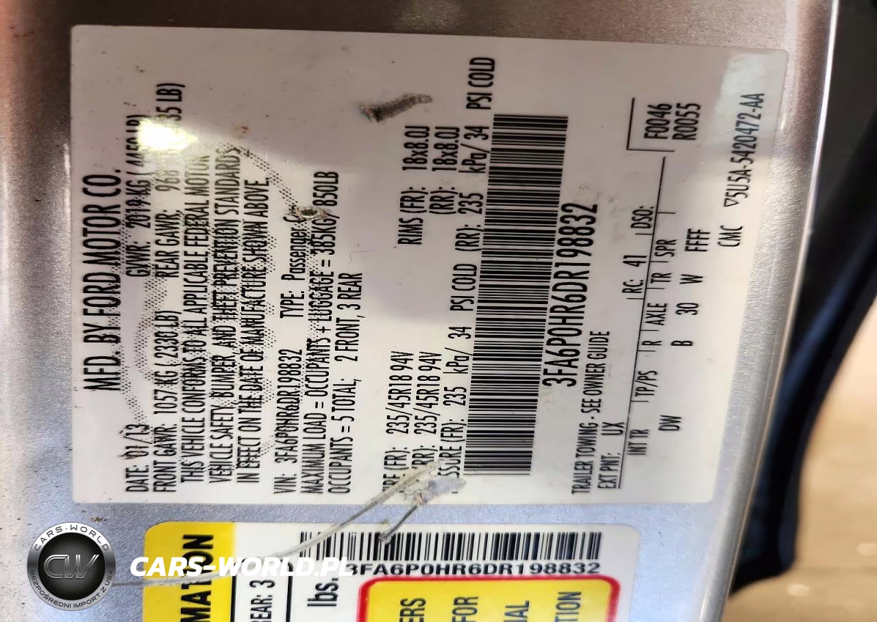 2013 Ford Fusion Se VIN:3FA6P0HR6DR198832 - 12