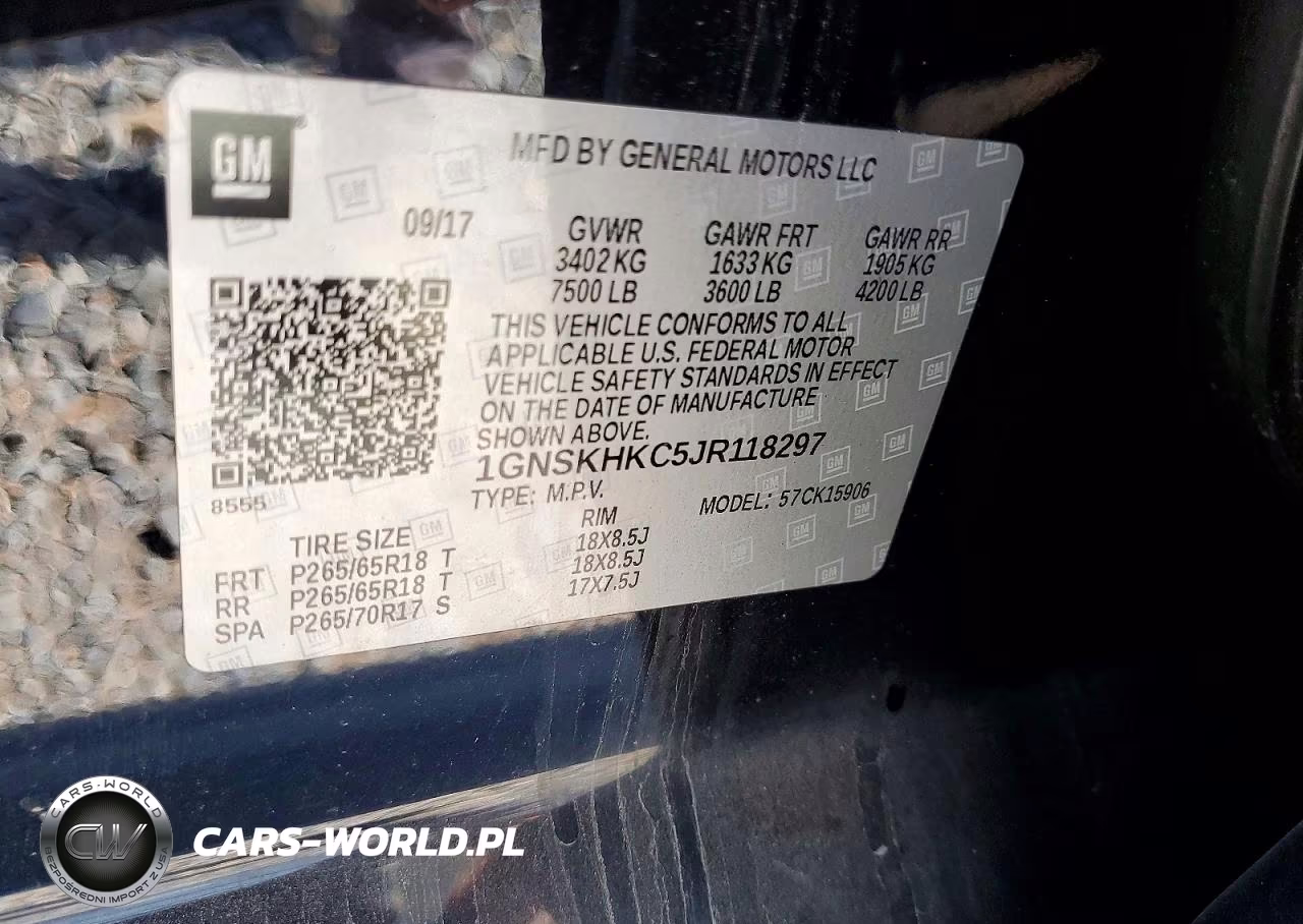 2018 Chevrolet Suburban K1500 Lt VIN:1GNSKHKC5JR118297 - 13