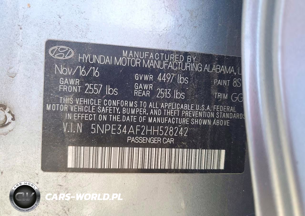 2017 Hyundai Sonata Sport VIN:5NPE34AF2HH528242 - 12