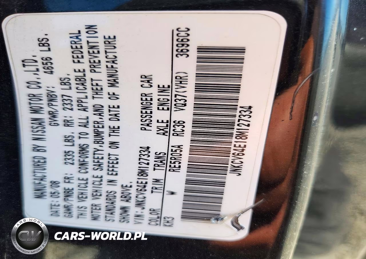 2008 Infiniti G37 Base VIN:JNKCV64E18M127334 - 12