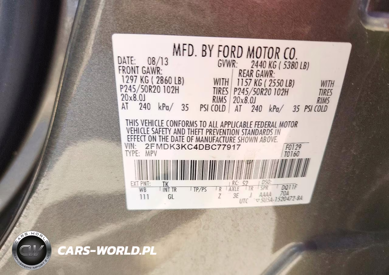 2013 Ford Edge Limited VIN:2FMDK3KC4DBC77917 - 13