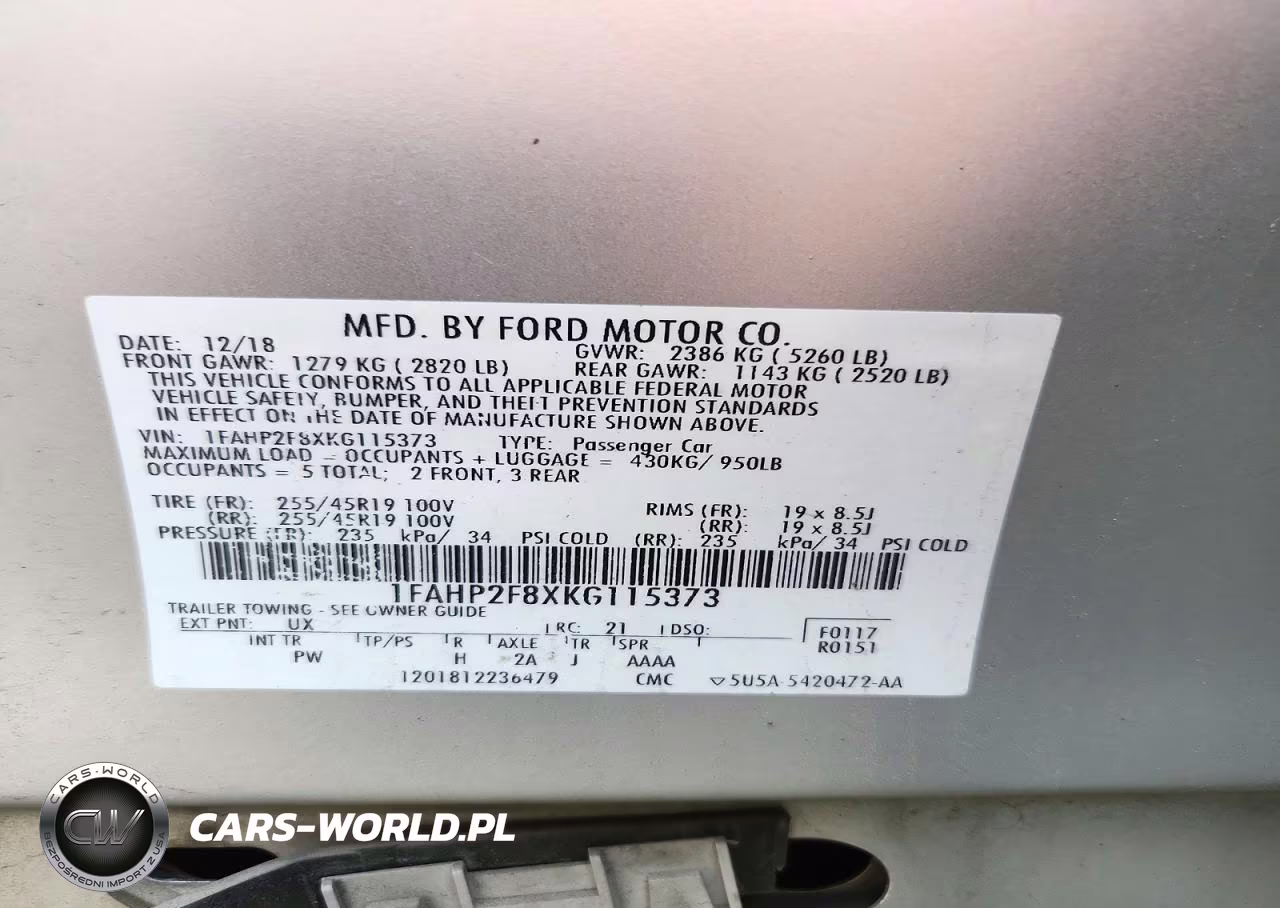 2019 Ford Taurus Limited VIN:1FAHP2F8XKG115373 - 12