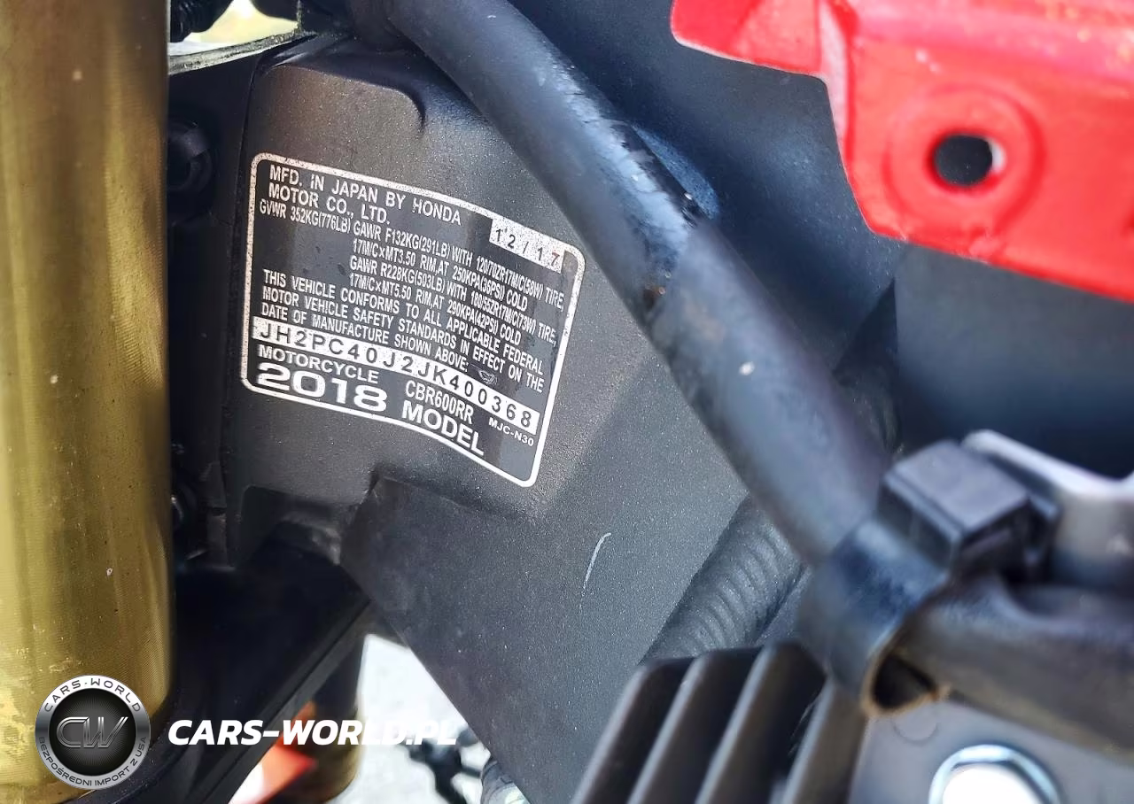 2018 Honda Cbr600 Rr VIN:JH2PC40J2JK400368 - 8