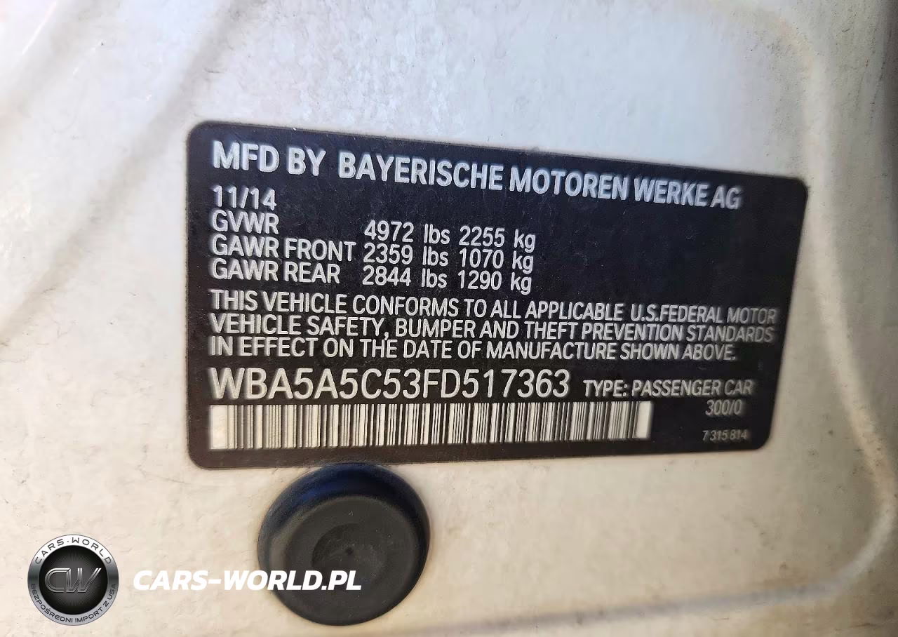 2015 BMW 528 I VIN:WBA5A5C53FD517363 - 12
