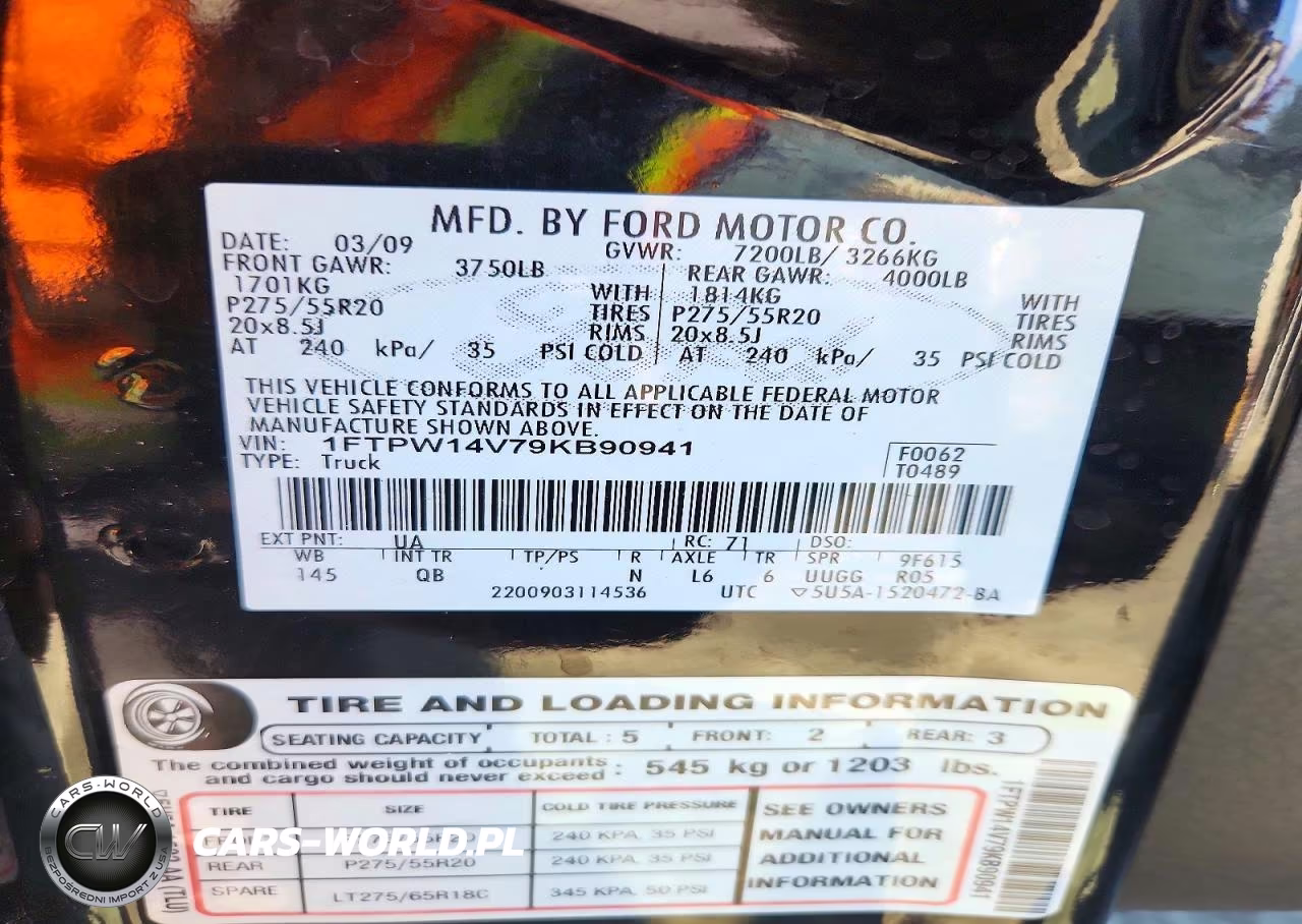 2009 Ford F150 Supercrew VIN:1FTPW14V79KB90941 - 12