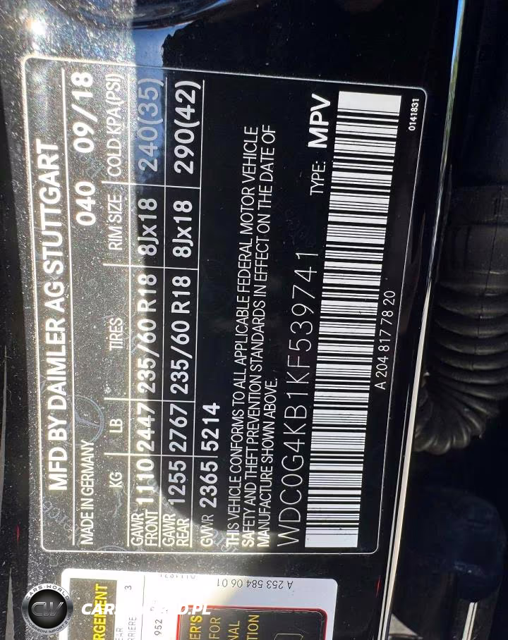 2019 Mercedes-Benz Glc 300 4Matic VIN:WDC0G4KB1KF539741 - 12