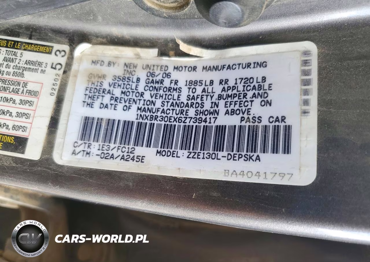 2006 Toyota Corolla S VIN:1NXBR30EX6Z739417 - 12