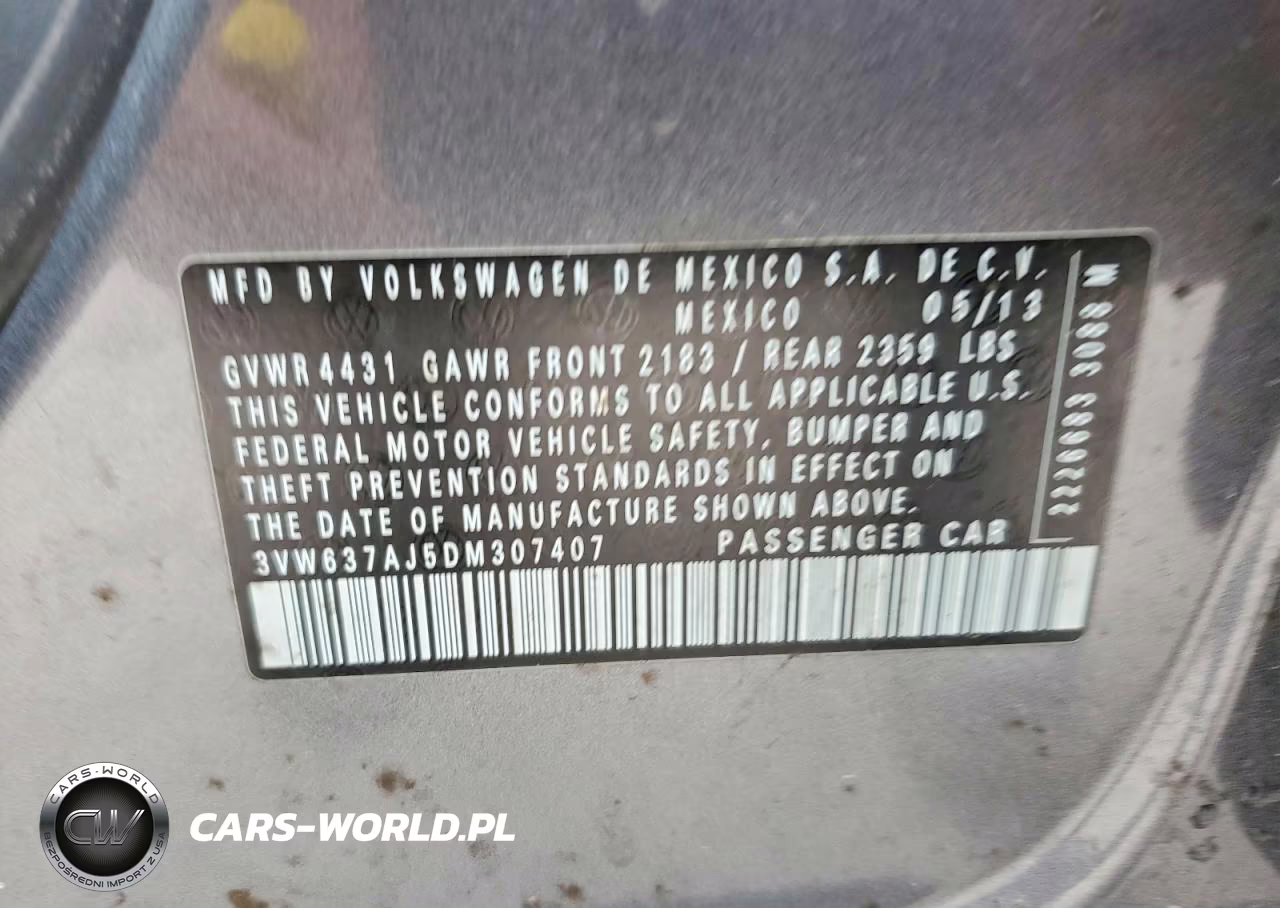 2013 Volkswagen Jetta Hybrid VIN:3VW637AJ5DM307407 - 12