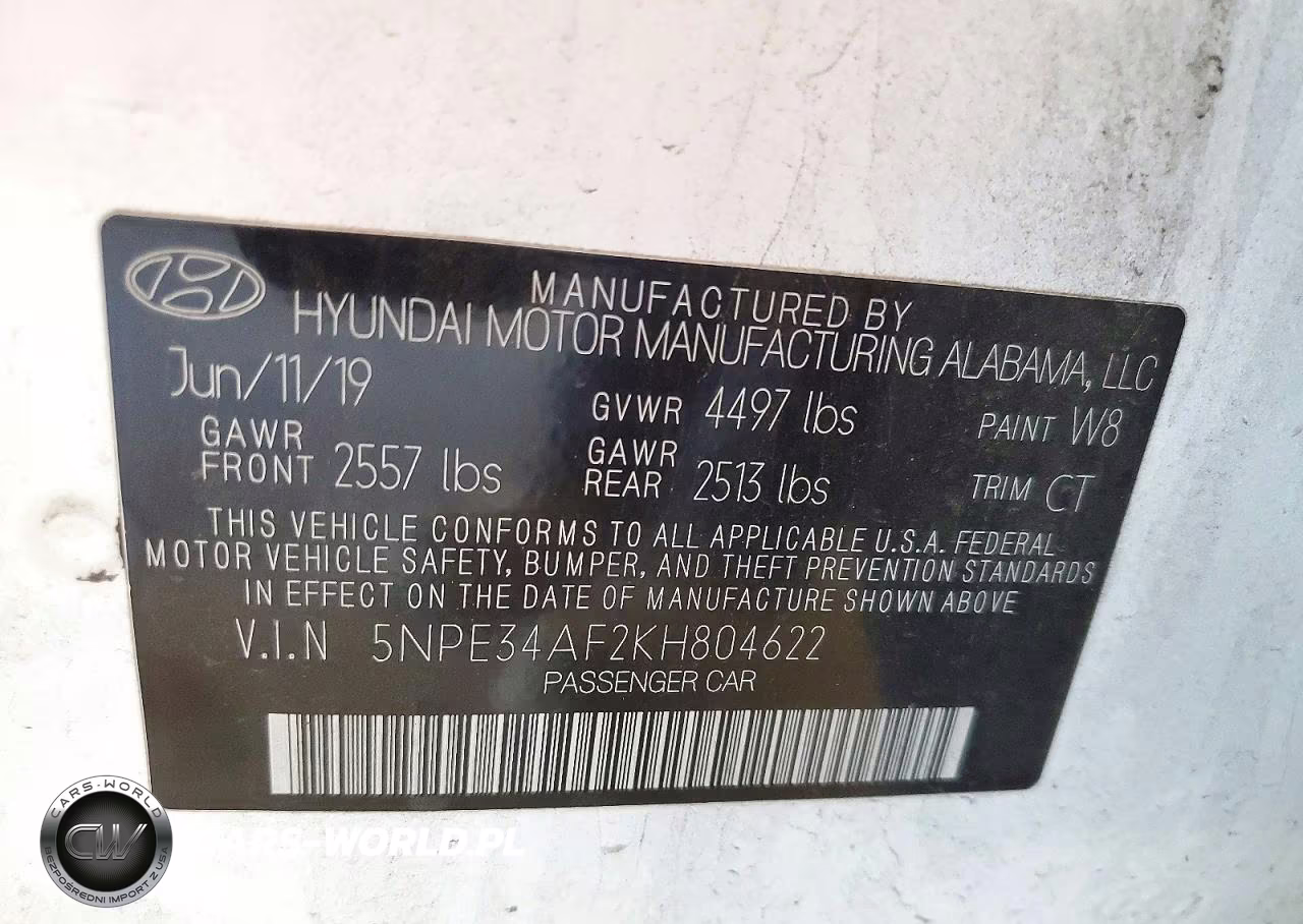 2019 Hyundai Sonata Sport VIN:5NPE34AF2KH804622 - 13