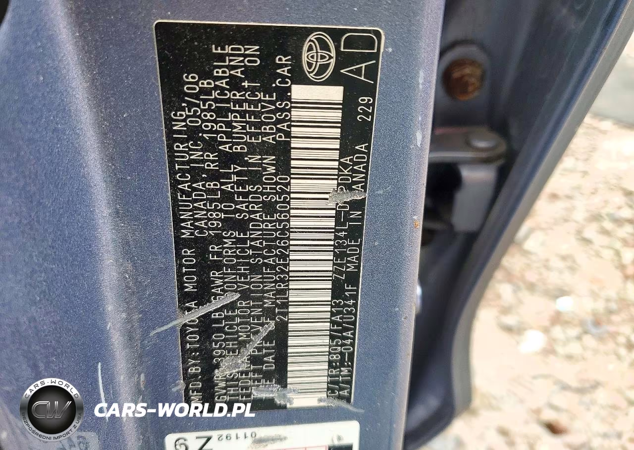 2006 Toyota Matrix Base VIN:2T1LR32E26C560520 - 12