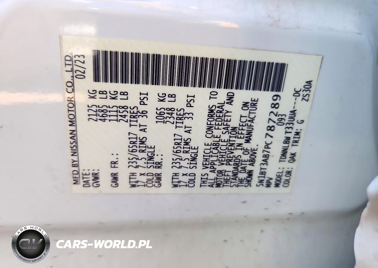2023 Nissan Rogue S VIN:5N1BT3AB7PC787289 - 13