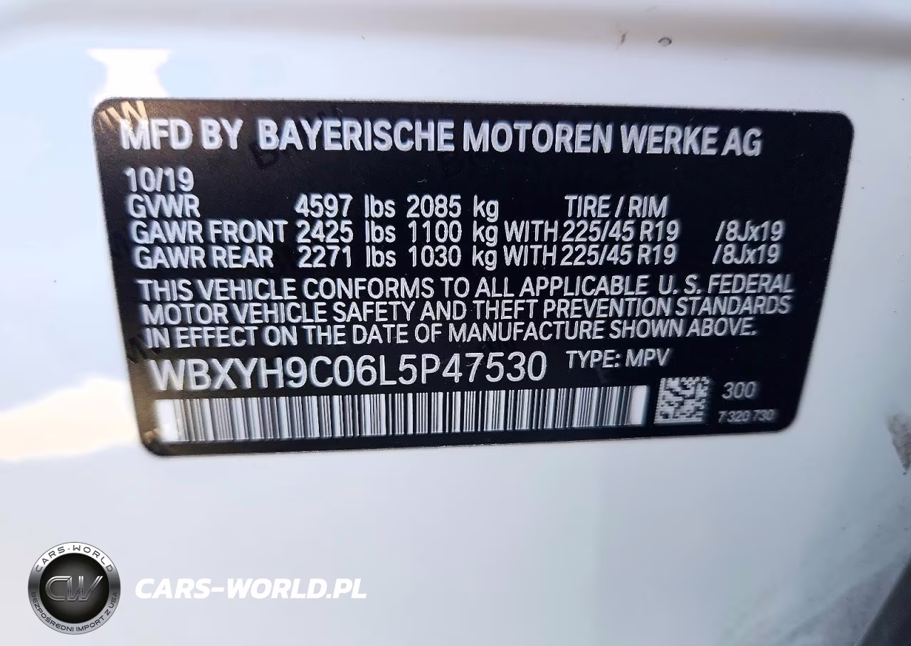 2020 BMW X2 Sdrive28I VIN:WBXYH9C06L5P47530 - 12