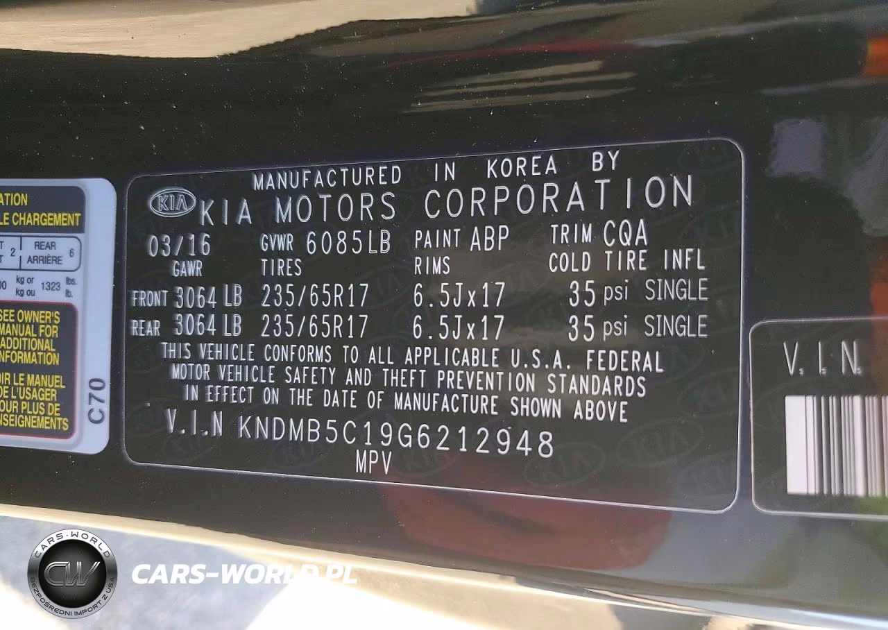 2016 Kia Sedona Lx VIN:KNDMB5C19G6212948 - 13