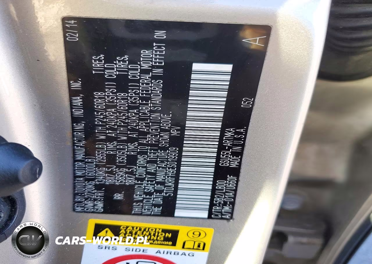 2014 Toyota Highlander Xle VIN:5TDJKRFH9ES019909 - 13