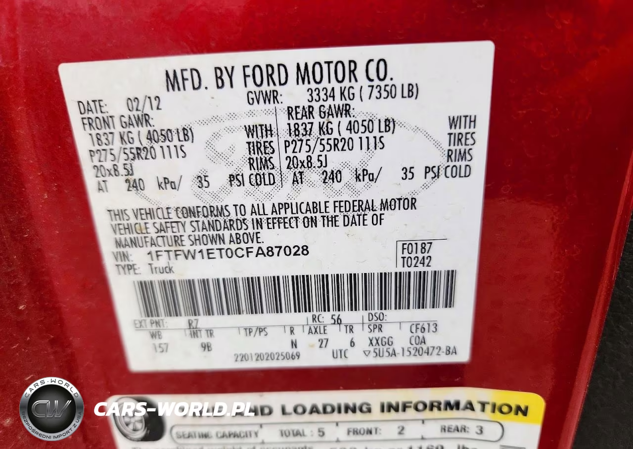 2012 Ford F150 Supercrew VIN:1FTFW1ET0CFA87028 - 12