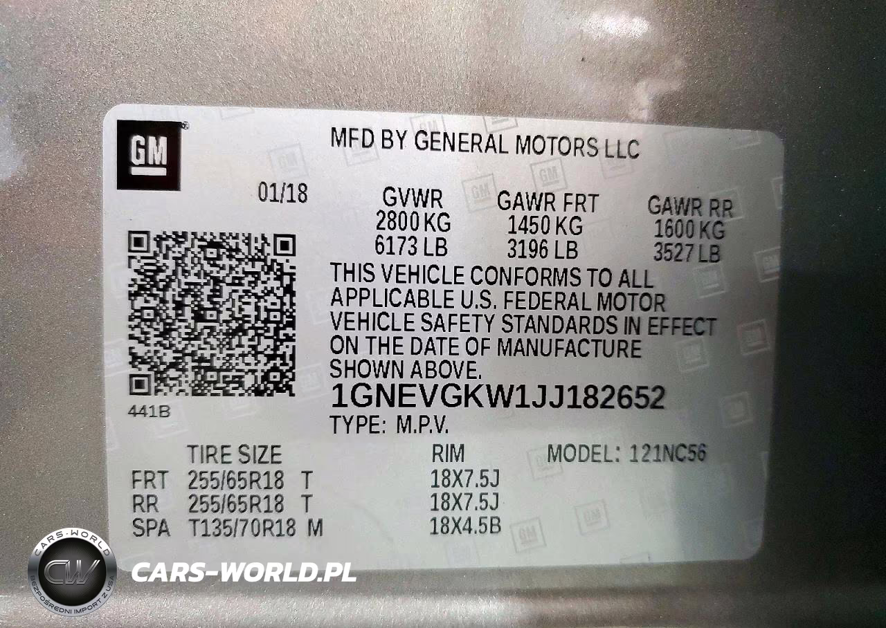 2018 Chevrolet Traverse Lt VIN:1GNEVGKW1JJ182652 - 13