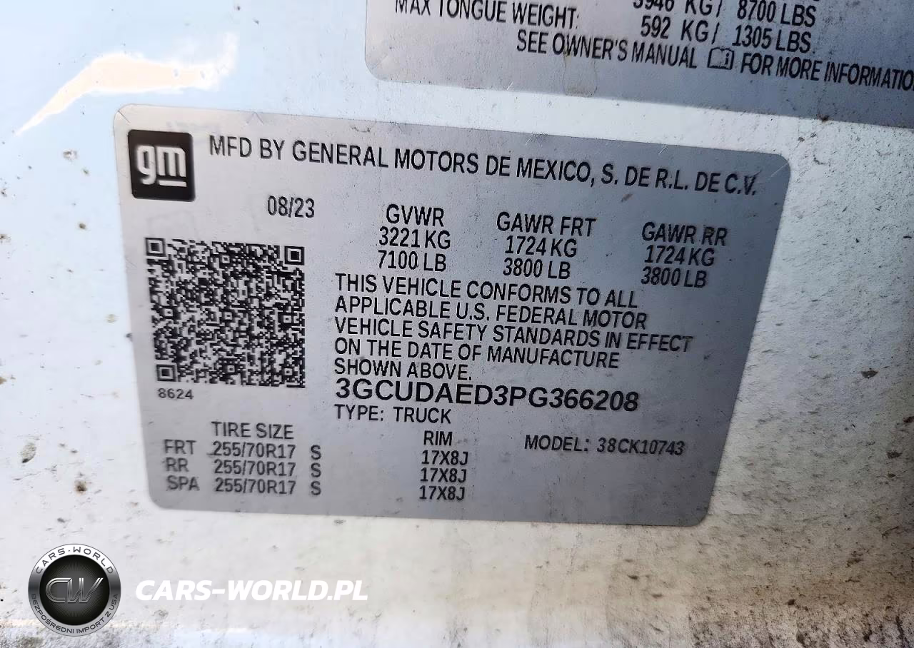 2023 Chevrolet Silverado K1500 VIN:3GCUDAED3PG366208 - 12