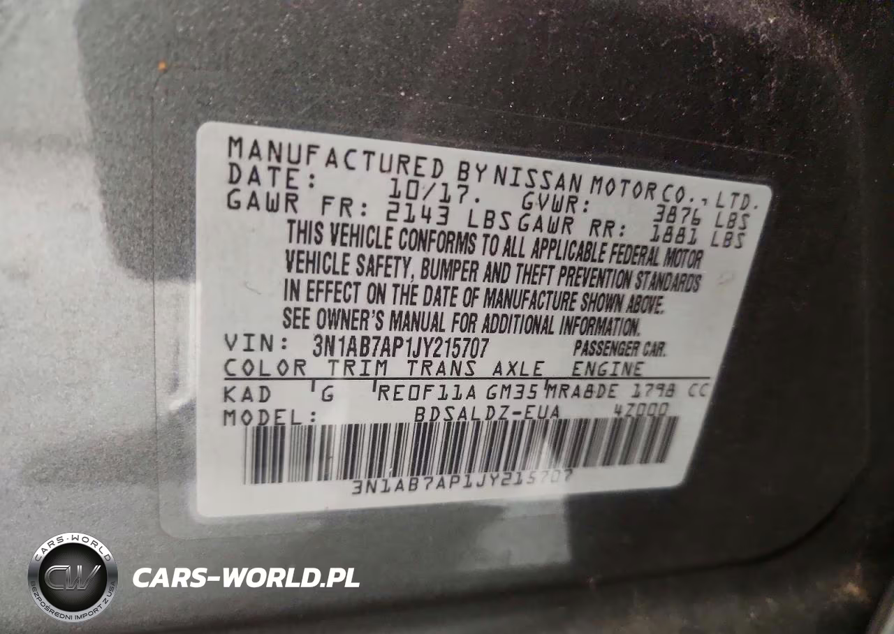 2018 Nissan Sentra Sv VIN:3N1AB7AP1JY215707 - 12