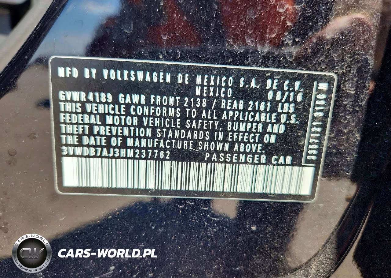 2017 Volkswagen Jetta Se VIN:3VWDB7AJ3HM237762 - 12