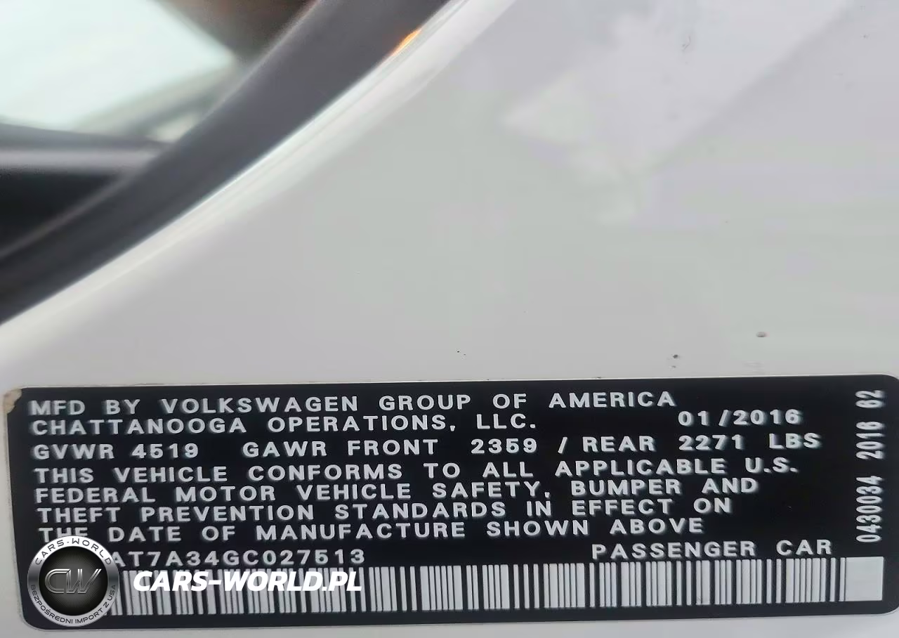 2016 Volkswagen Passat S VIN:1VWAT7A34GC027513 - 13