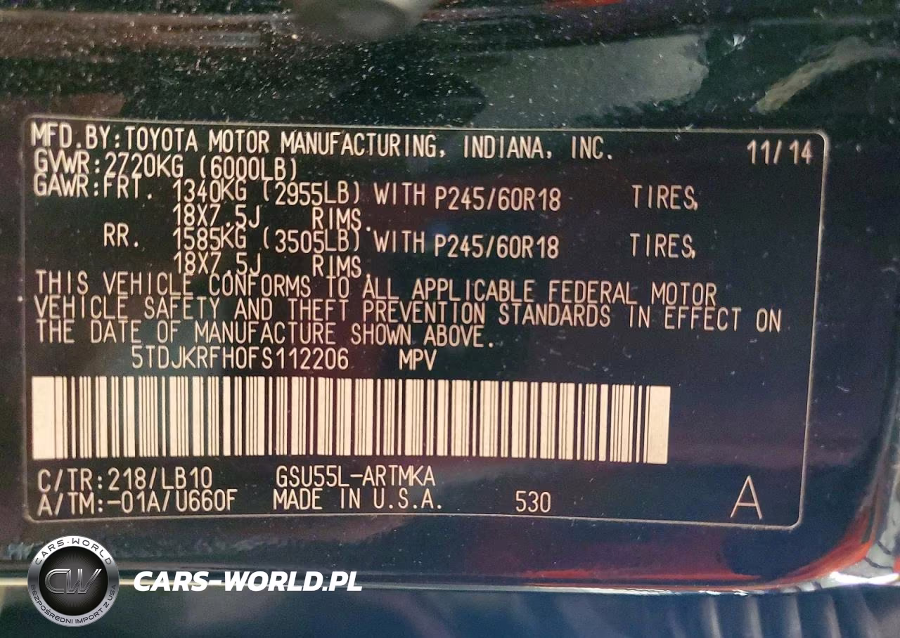 2015 Toyota Highlander Xle VIN:5TDJKRFH0FS112206 - 13