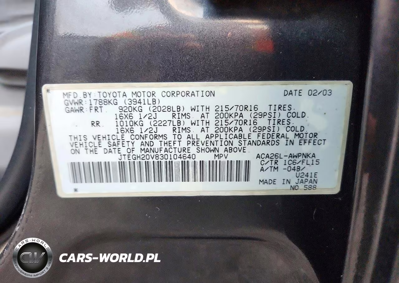 2003 Toyota Rav4 Base VIN:JTEGH20V830104640 - 13