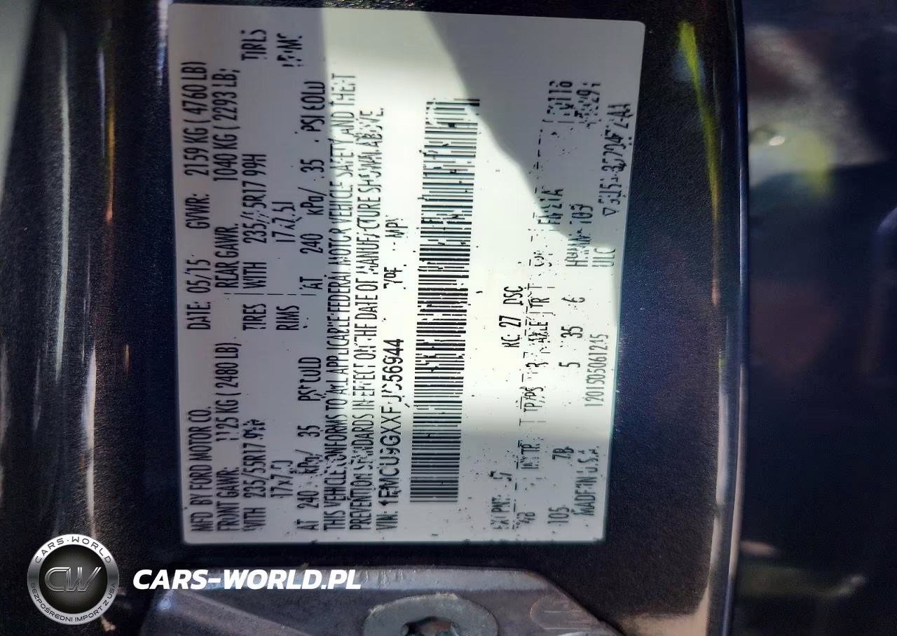 2015 Ford Escape VIN:1FMCU9GXXFUC56944 - 13