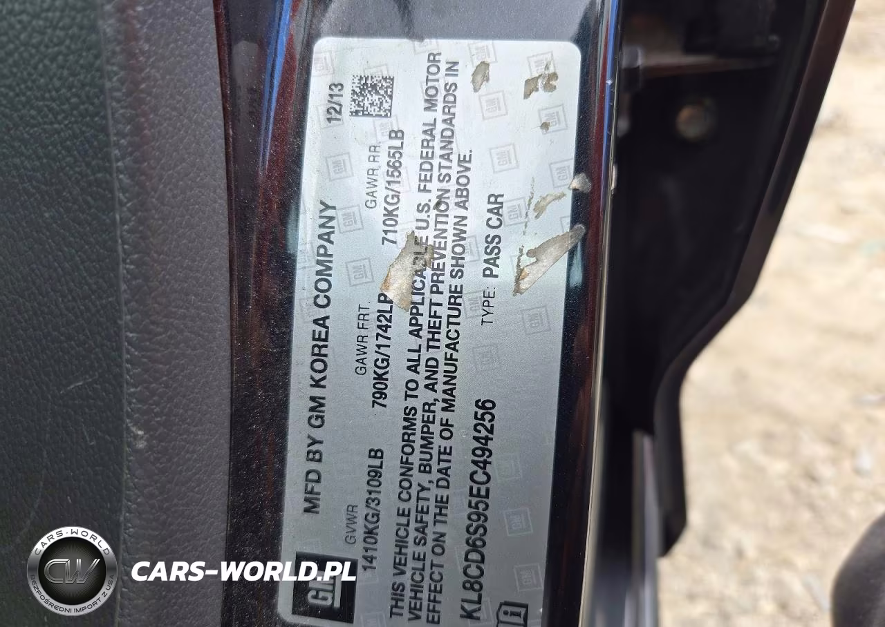 2014 Chevrolet Spark 1Lt VIN:KL8CD6S95EC494256 - 12