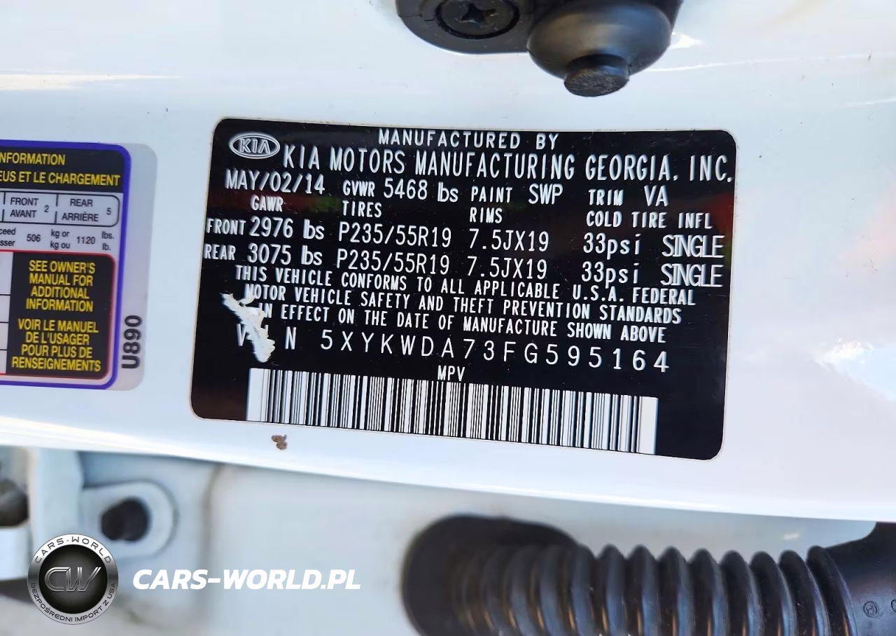 2015 Kia Sorento Sx VIN:5XYKWDA73FG595164 - 14