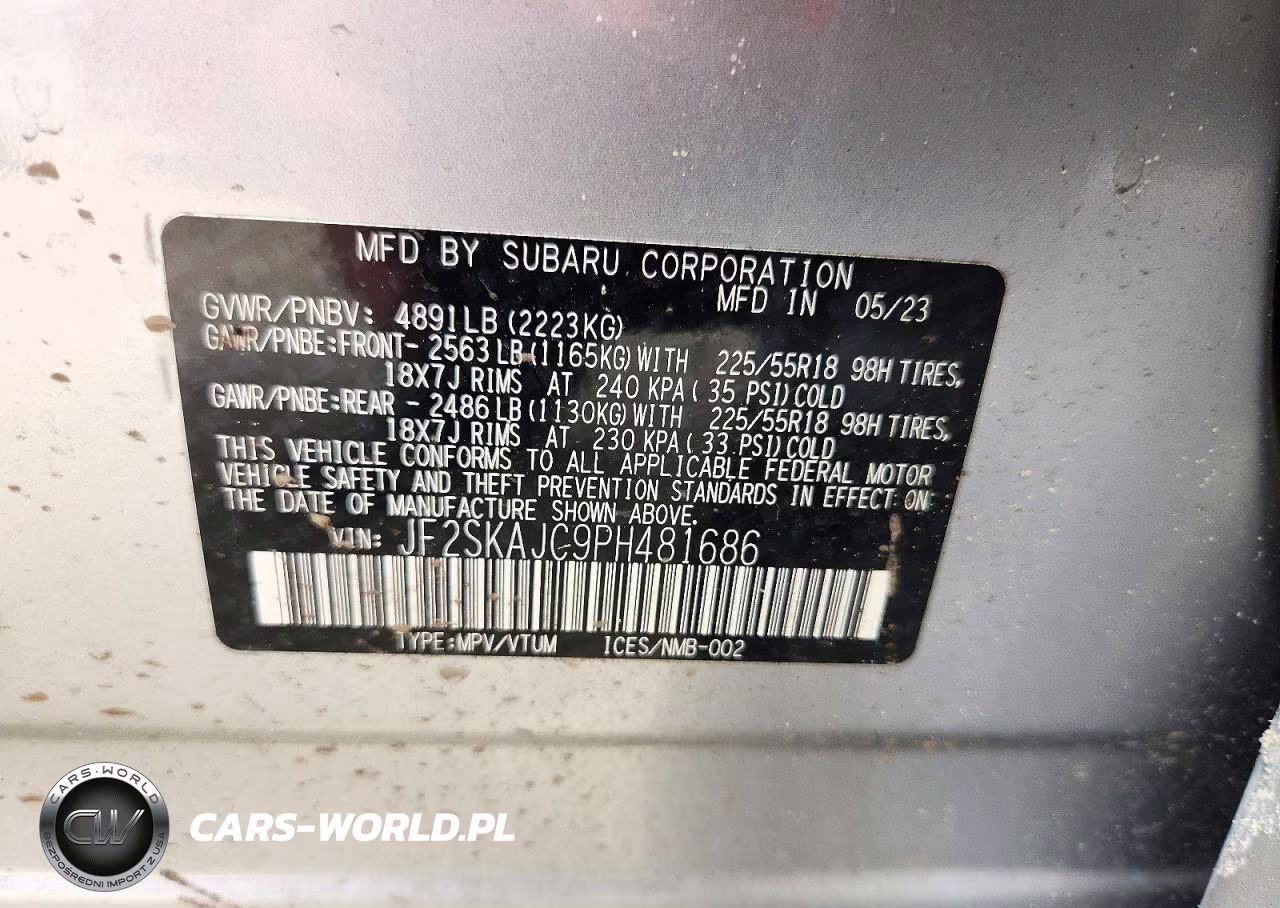 2023 Subaru Forester Sport VIN:JF2SKAJC9PH481686 - 13