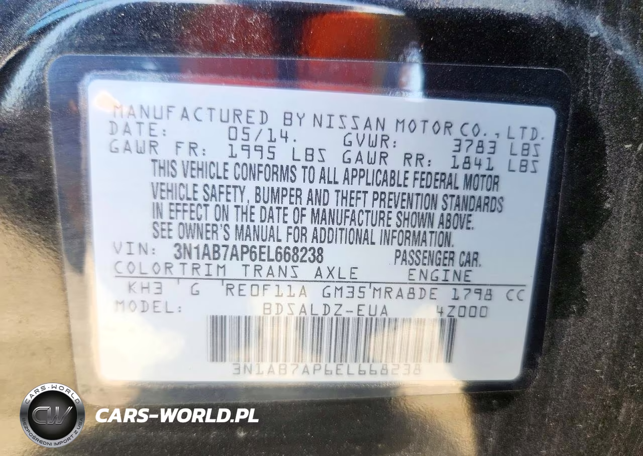 2014 Nissan Sentra Sv VIN:3N1AB7AP6EL668238 - 12