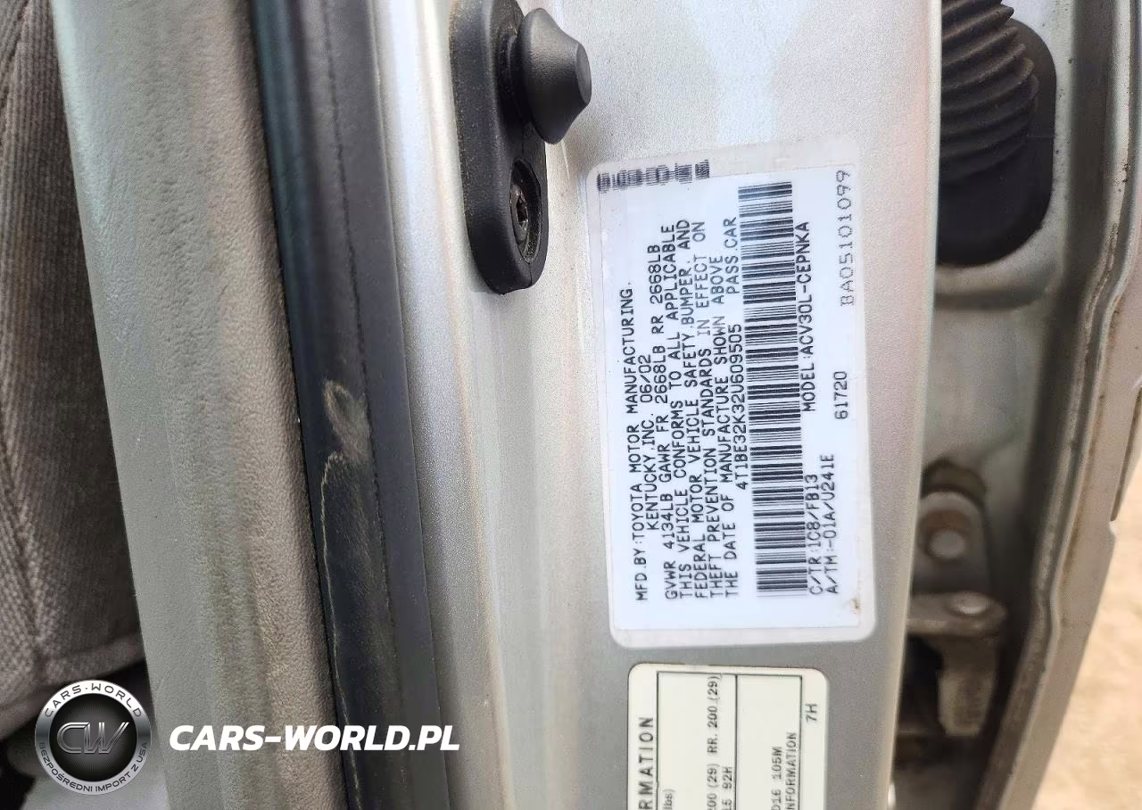 2002 Toyota Camry Le VIN:4T1BE32K32U609505 - 12