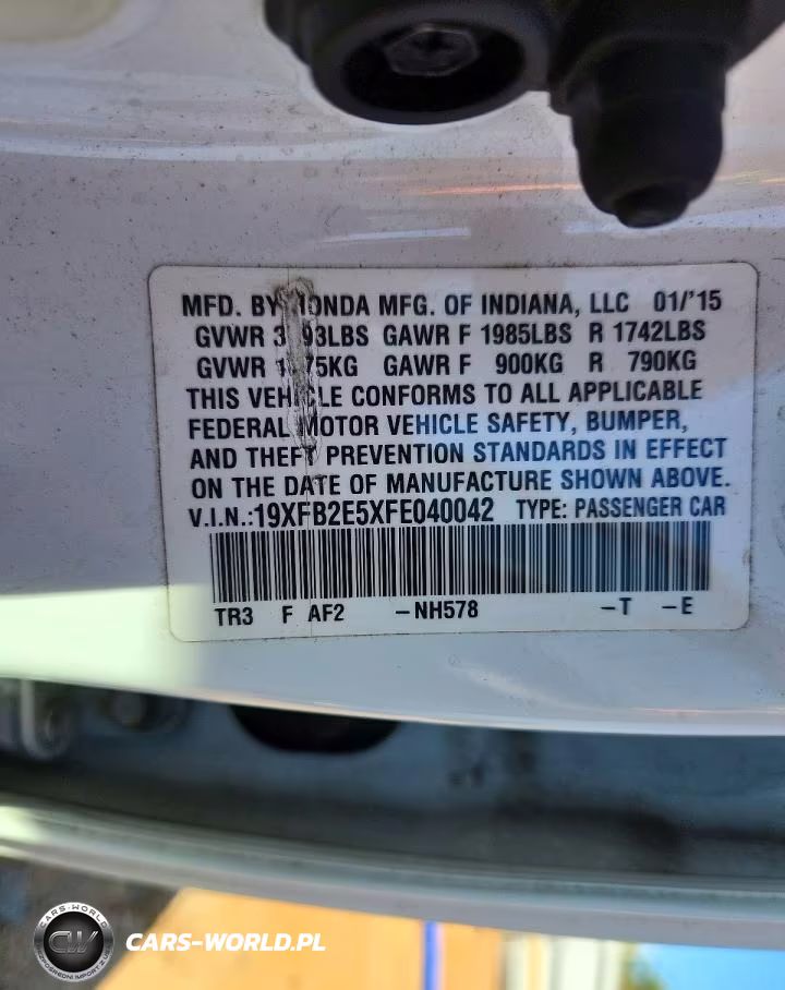 2015 Honda Civic Lx VIN:19XFB2E5XFE040042 - 13