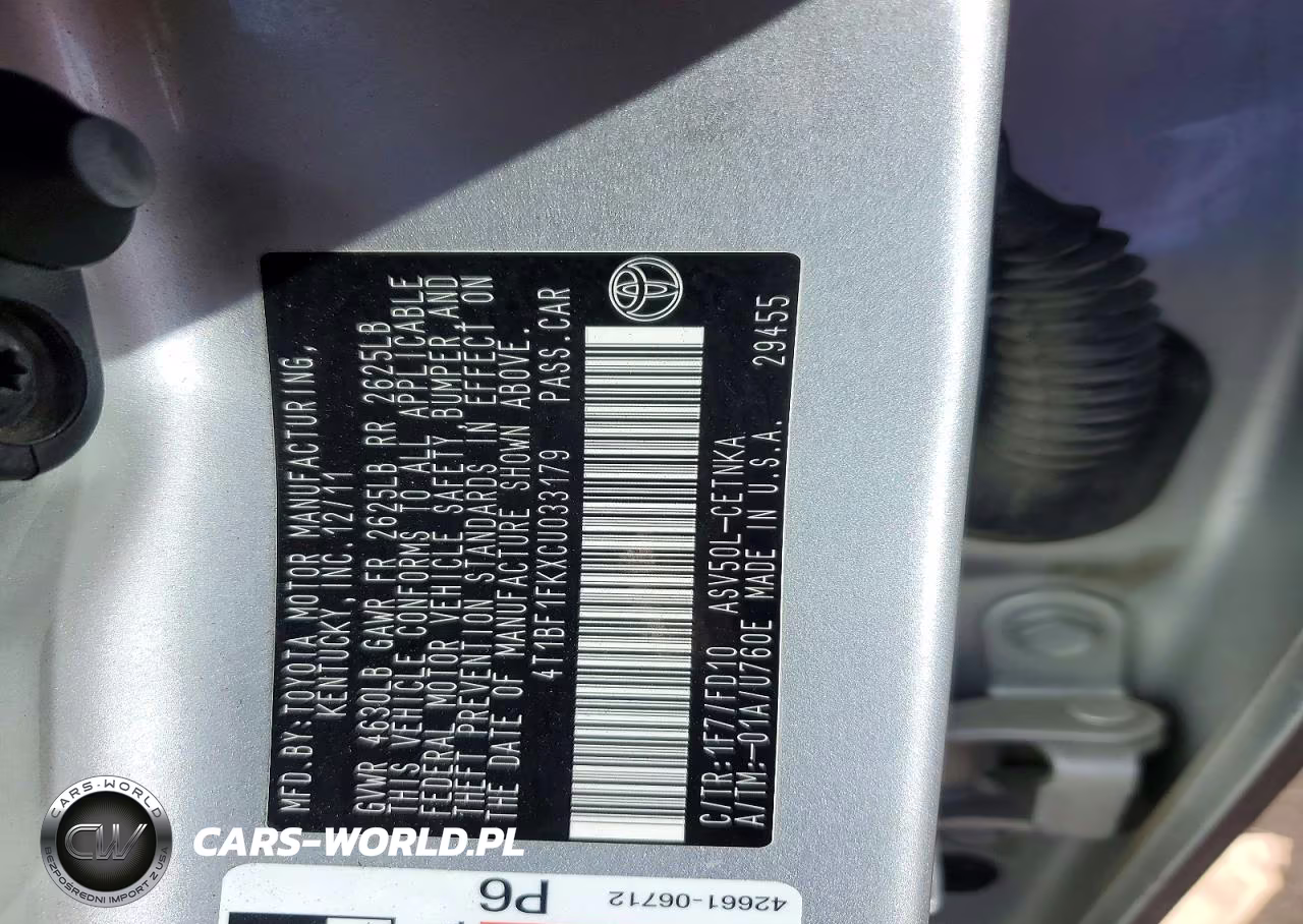 2012 Toyota Camry Le VIN:4T1BF1FKXCU033179 - 13